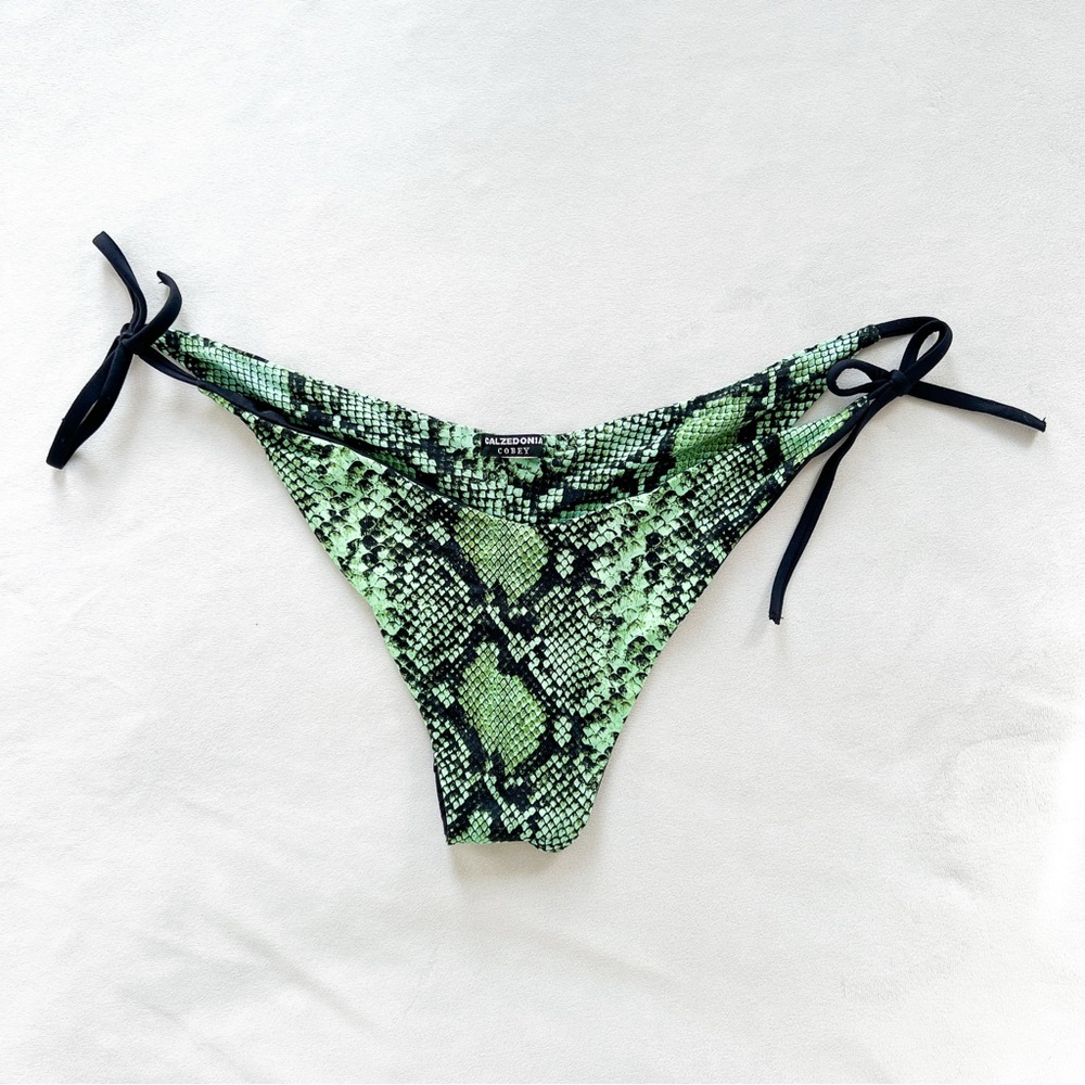 Calzedonia Green Snake Print Bikini Bottom